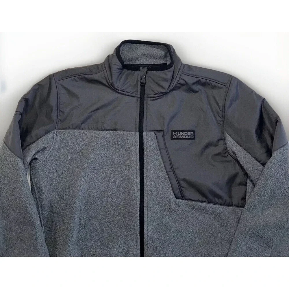 Boys Under Armour ColdGear Storm Full-Zip Jacket Sz YLG Zip Pockets Large Fleece